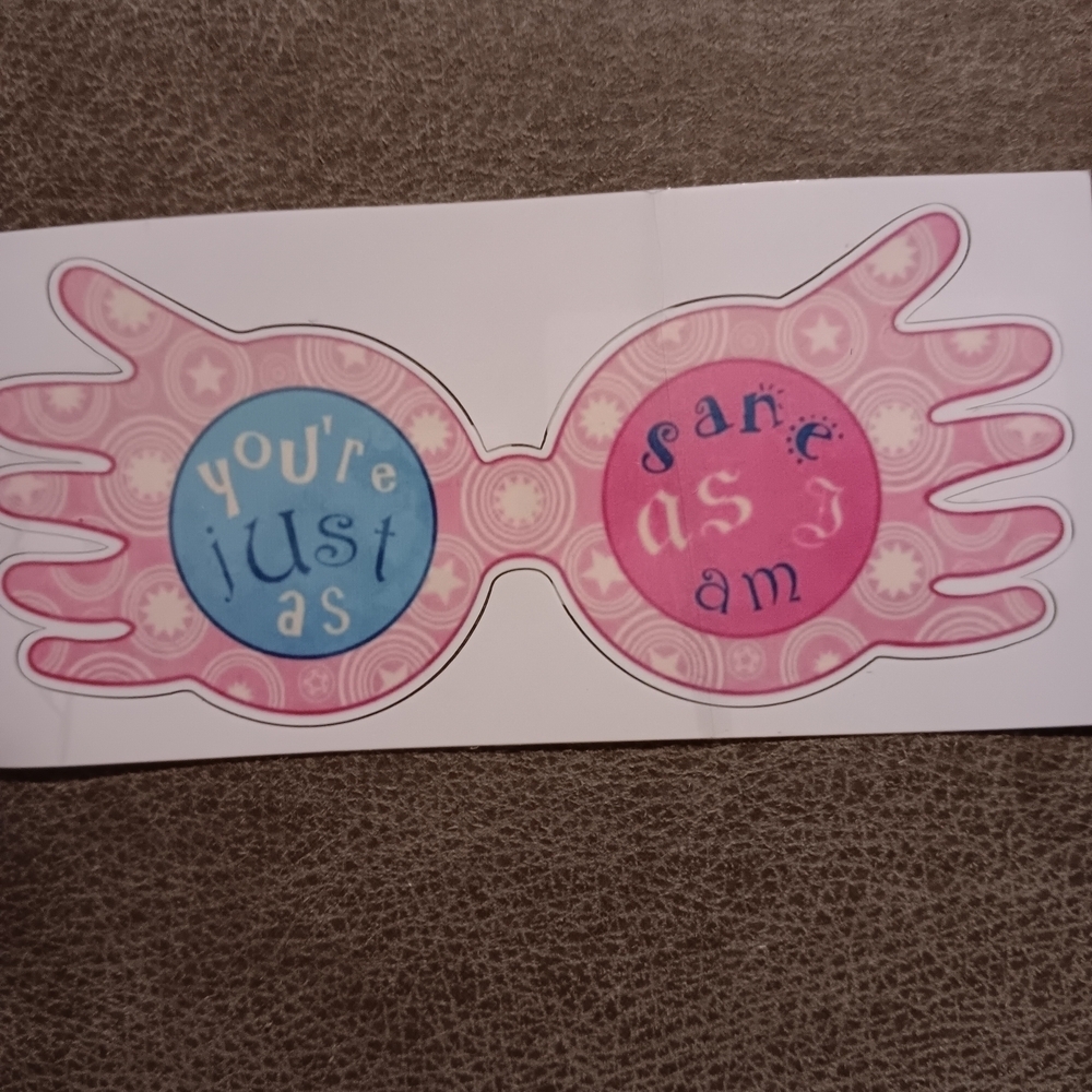 Harry Potter - Luna Lovegood Pink and Blue Quirky Sunglasses Sticker